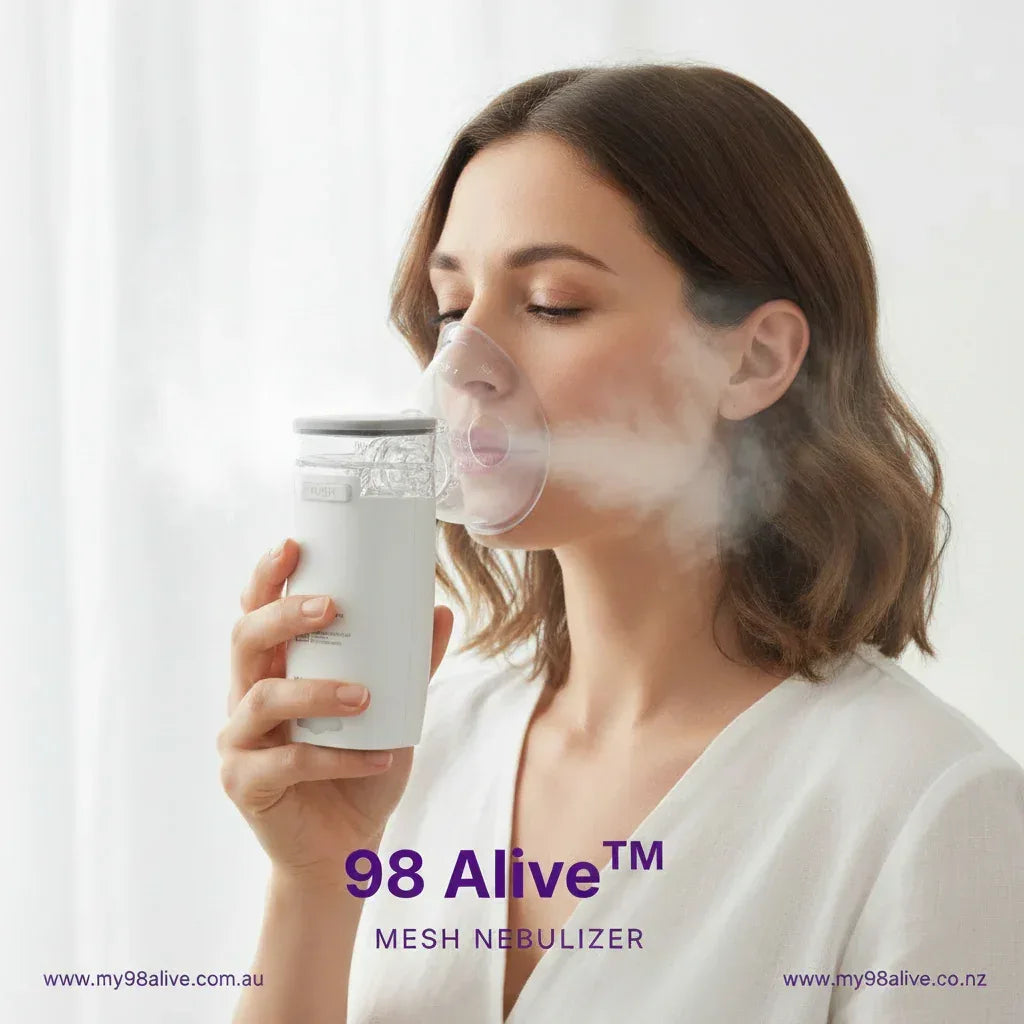 Woman using Nebulizer slim